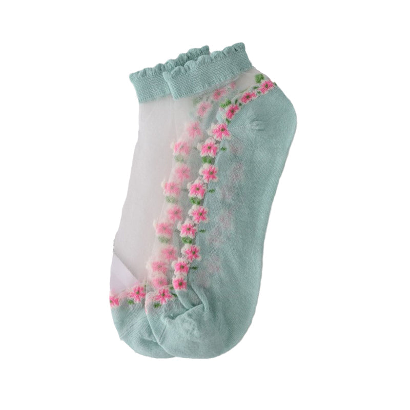 Chaussettes respirantes à motif floral d'été