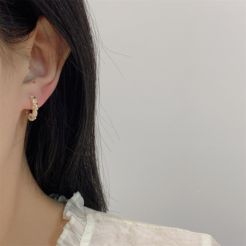 Boucles d'oreilles en perles torsadées (paire)
