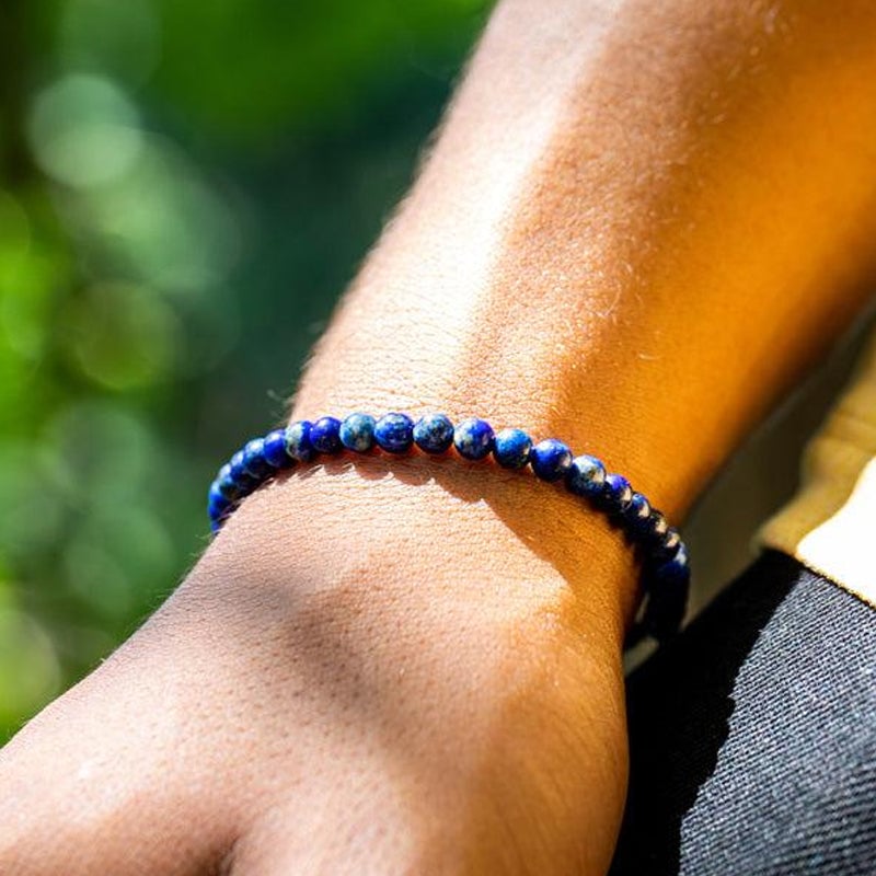 Armband met kralen van natuurlijke lapis lazulisteen