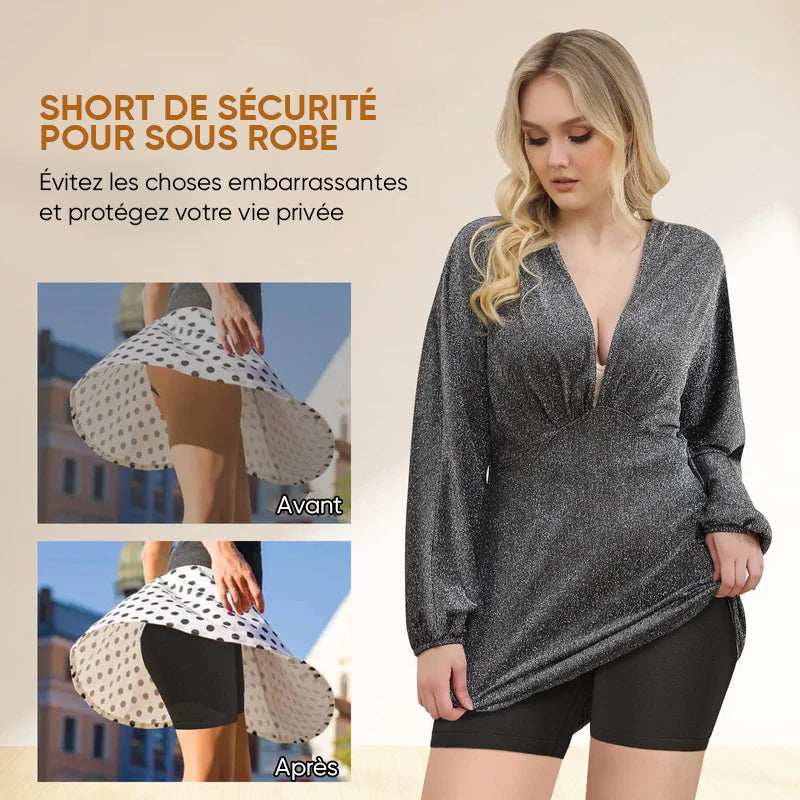 Short sans couture anti-frottement 2 en 1