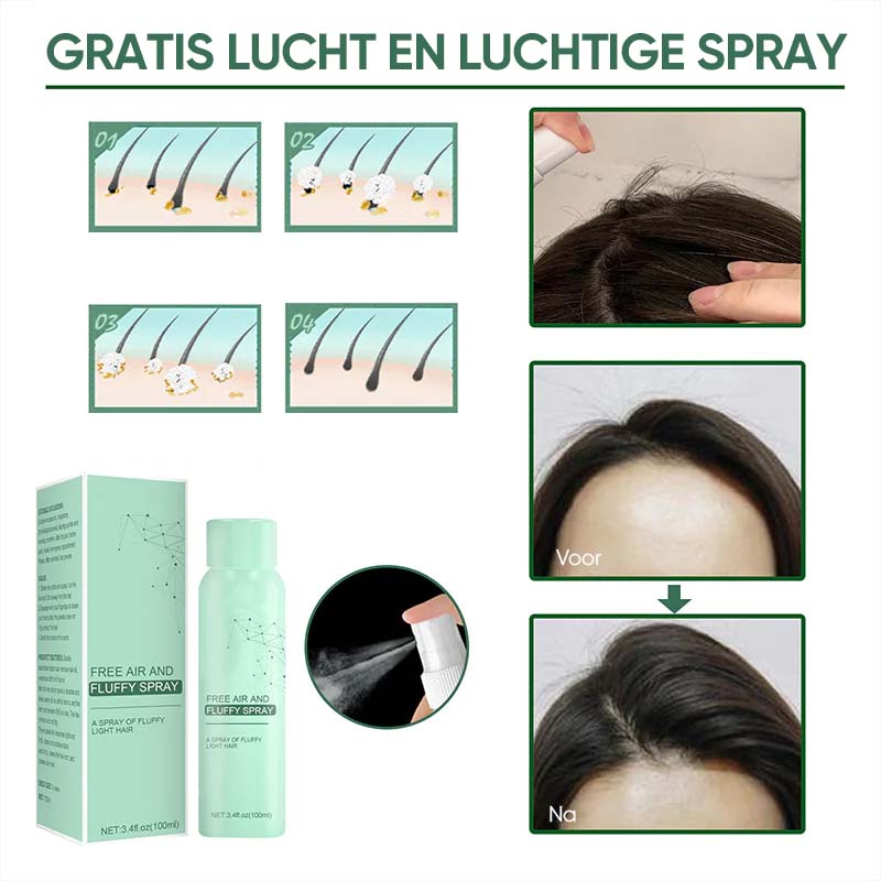 Magische droge haarspray