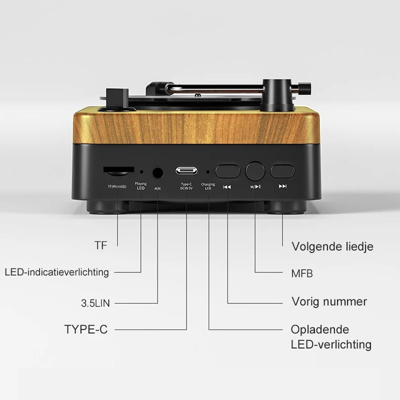 Retro houten bluetooth speaker