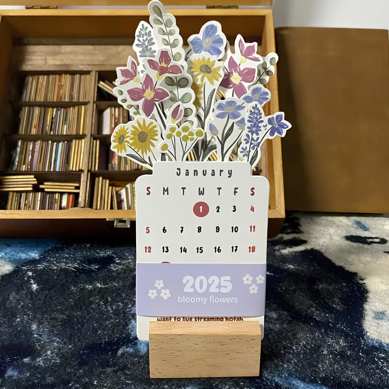 2025 bloeiende bloemen bureaukalender