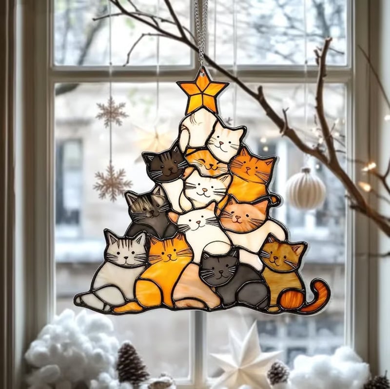 Kerstboomversiering in de vorm van een kat