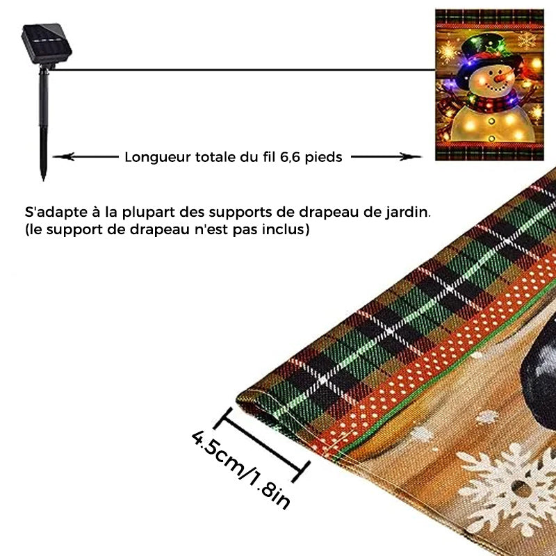 Drapeau de jardin LED bonhomme de neige