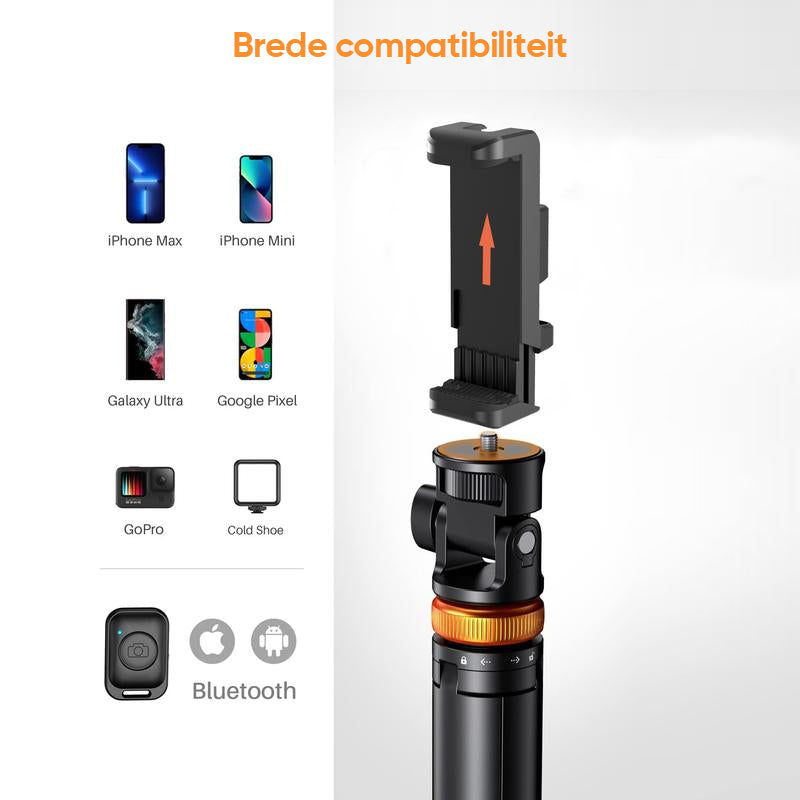 Selfie Stick-statief met Bluetooth-afstandsbediening