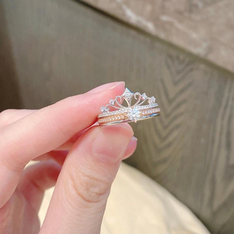 Bague Couronne de Feu d'Artifice de Château (Réglable)