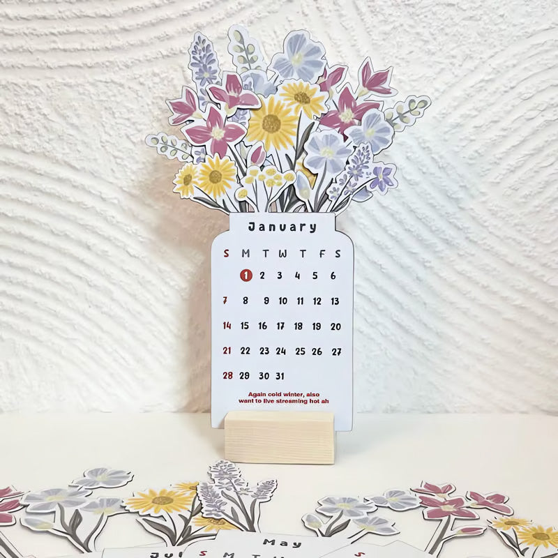 2025 bloeiende bloemen bureaukalender