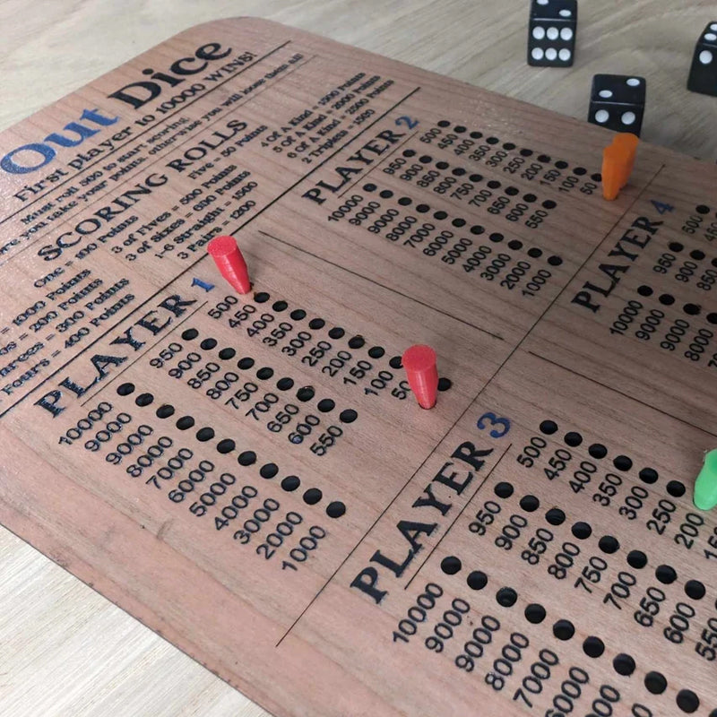 Schijt aan dobbelstenen scorebord