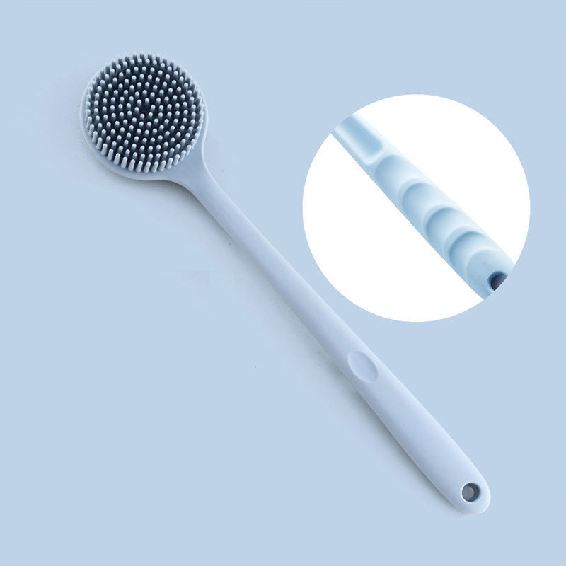 Brosse de massage pour le bain en silicone à long manche