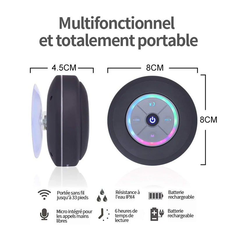 Enceinte Bluetooth étanche avec lumières LED