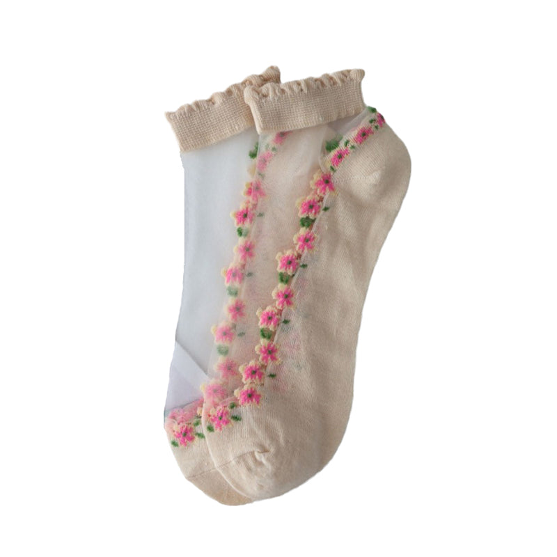 Chaussettes respirantes à motif floral d'été