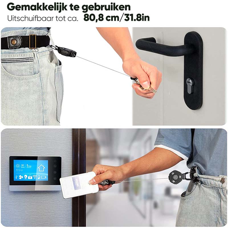 Zware intrekbare sleutelhanger