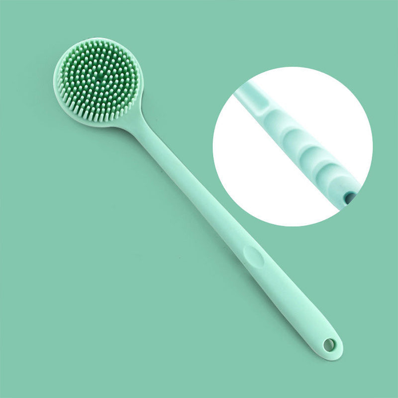 Brosse de massage pour le bain en silicone à long manche