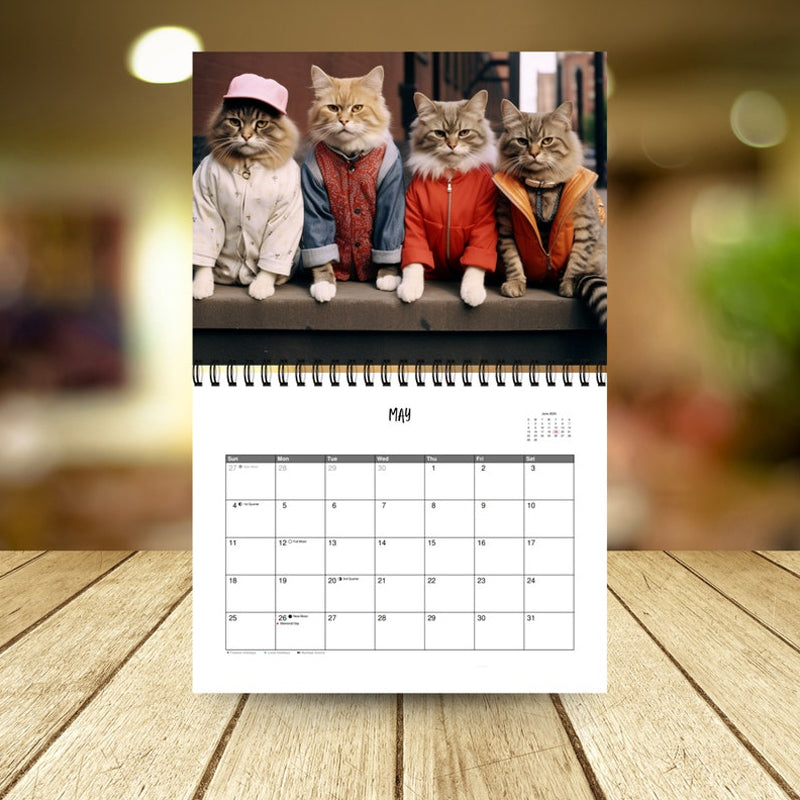 Calendrier/cadeau élégant pour chats 2025 pour les amoureux des chats