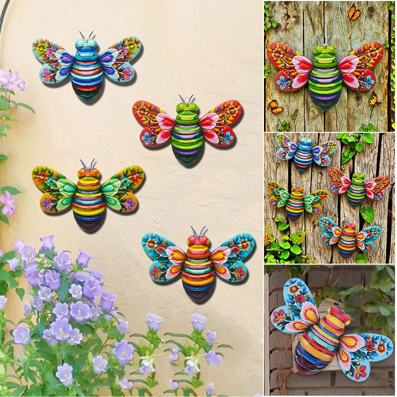 Iron Bee Art Sculpture Hangende wanddecoraties voor de tuin
