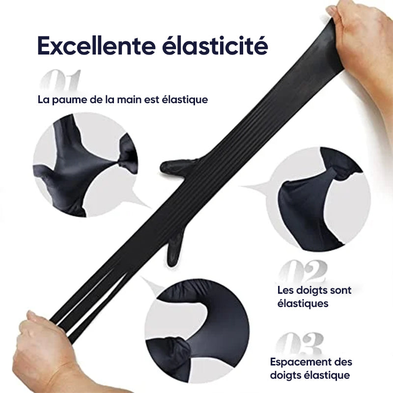 100 pièces de gants jetables en nitrile noir