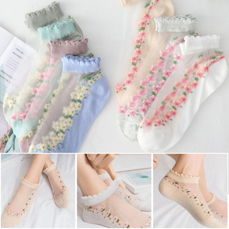 Chaussettes respirantes à motif floral d'été