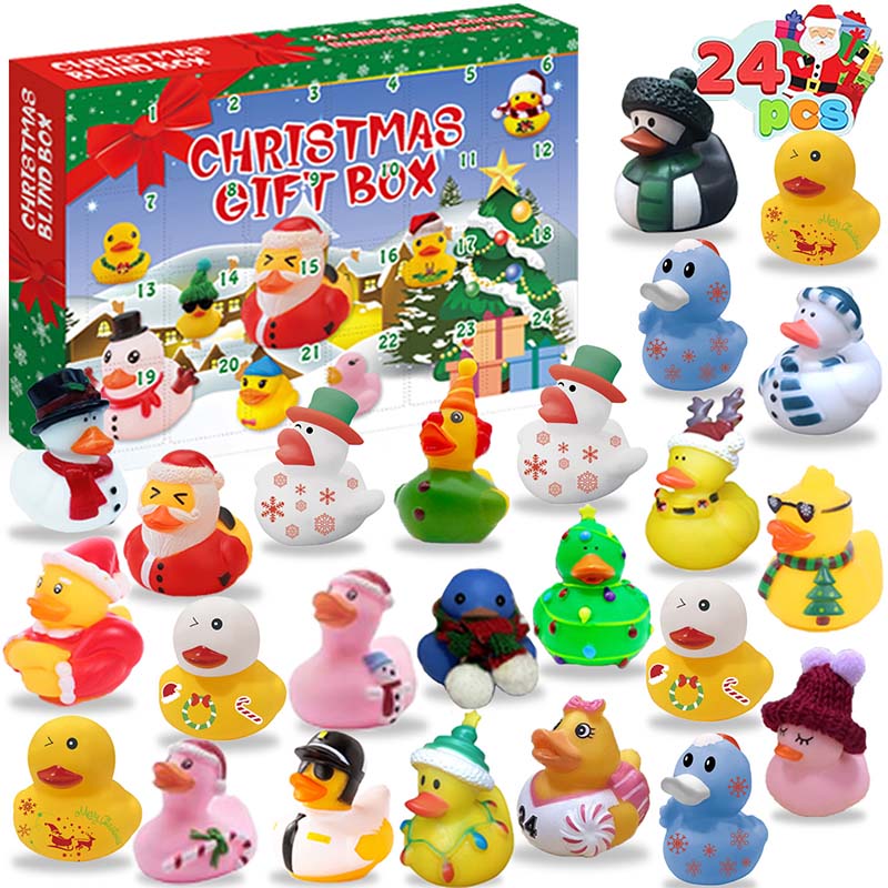 Calendrier de l'Avent 24 canards en caoutchouc de Noël