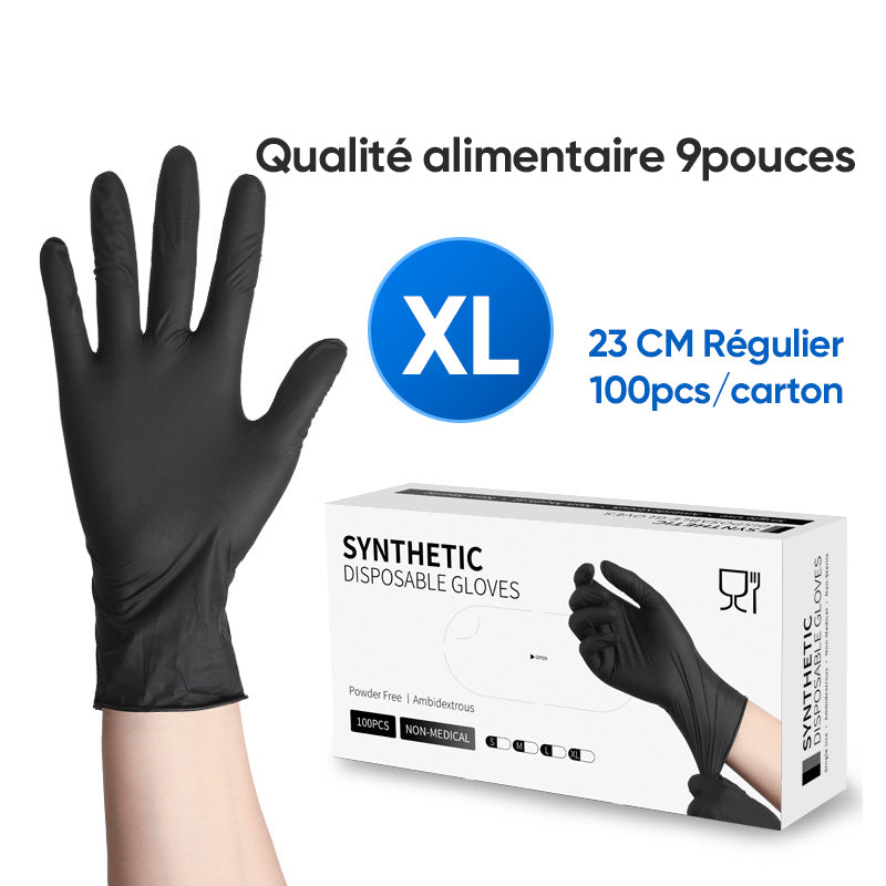 100 pièces de gants jetables en nitrile noir