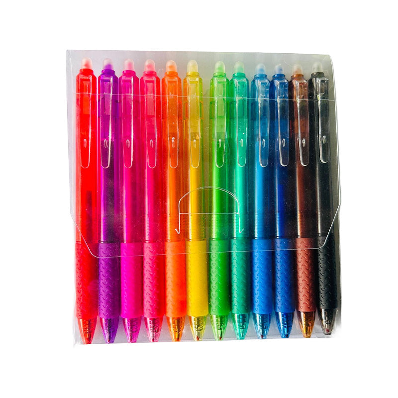 Stylos gel effaçables multicolores (12 pièces)