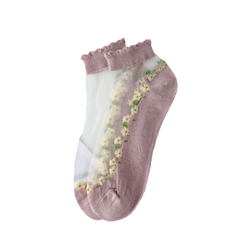 Chaussettes respirantes à motif floral d'été