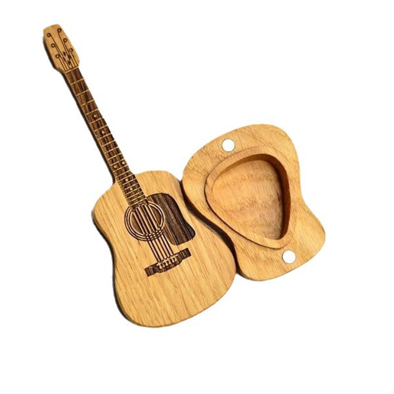 Houten pickbox voor akoestische gitaar