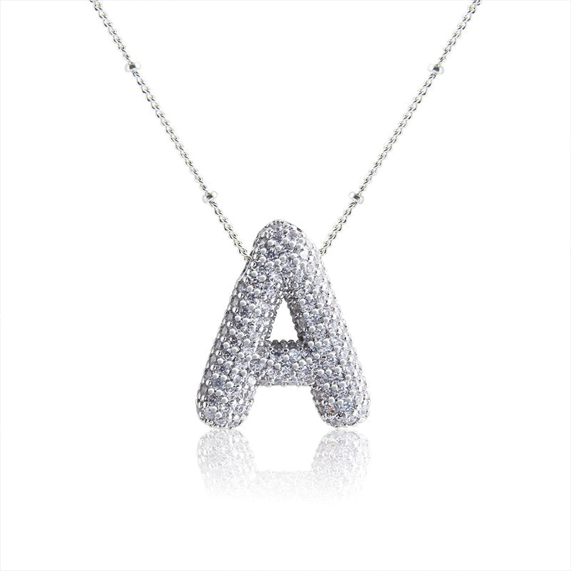 Collier Pendentif en Diamant avec Alphabet