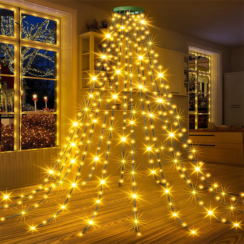 Kerstboom watervalverlichting met ring