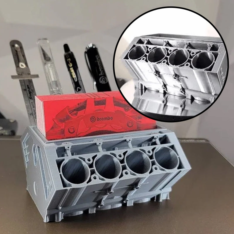 Originele V8-motor | Motorblok Pen- en visitekaartjeshouder