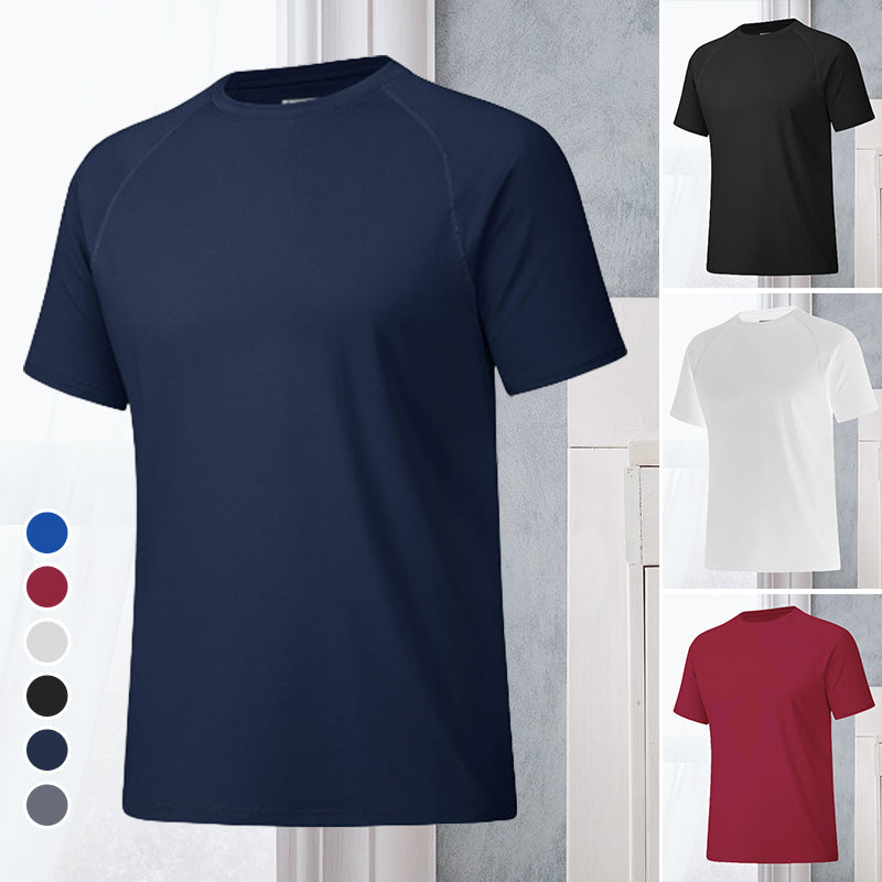 T-shirt à manches courtes et col rond pour homme, séchage rapide, style décontracté