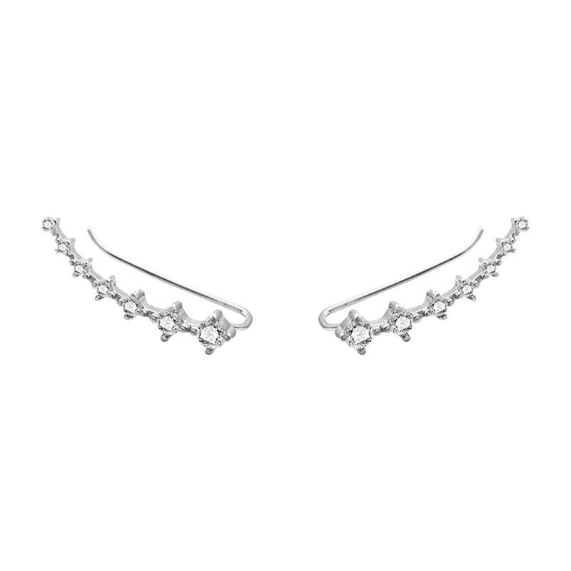 Boucles d'oreilles à tige en diamant sept étoiles