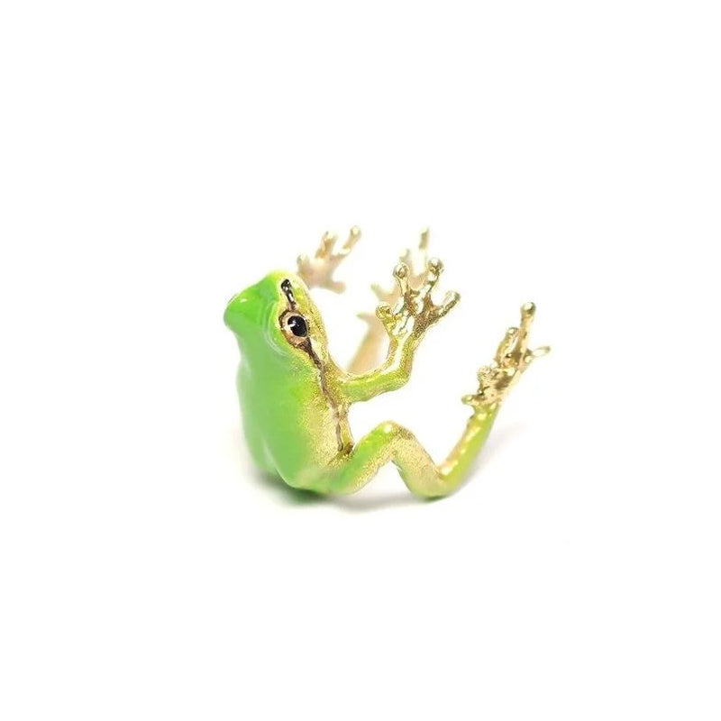 Bague et boucles d'oreilles mignonnes avec grenouille arboricole