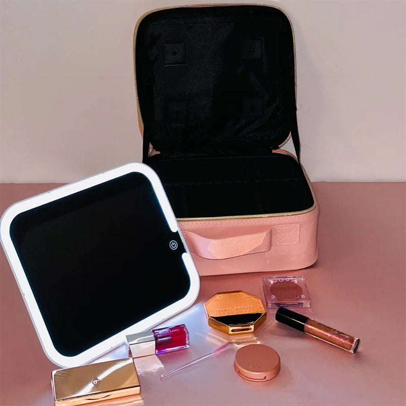 Trousse de maquillage avec miroir LED