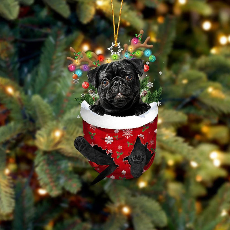 Ornement de Chien Mignon en Forme de Chaussette de Noël