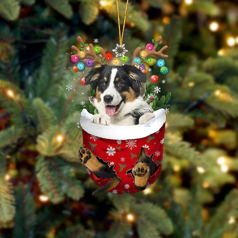 Ornement de Chien Mignon en Forme de Chaussette de Noël