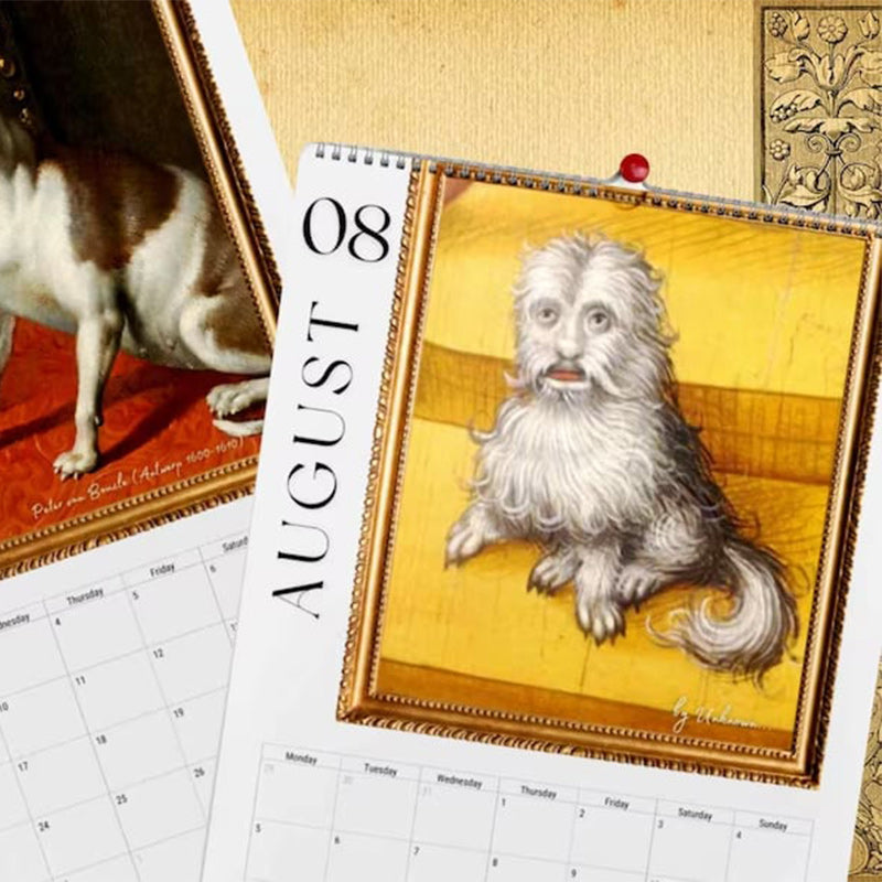 Calendrier mensuel 2024 Peinture Renaissance Chiens laids