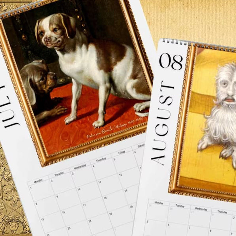 Calendrier mensuel 2024 Peinture Renaissance Chiens laids