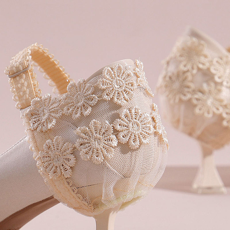 Brides de chaussures à talons hauts en dentelle (3 paires)