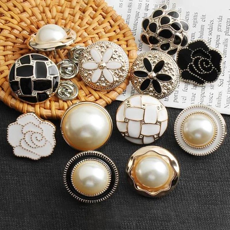 Boutons de Broche Décor Rond Perle