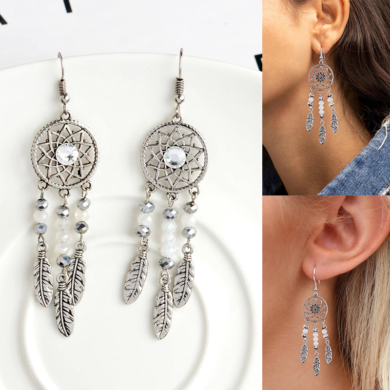 Boucles d'oreilles en cristal attrape-rêves