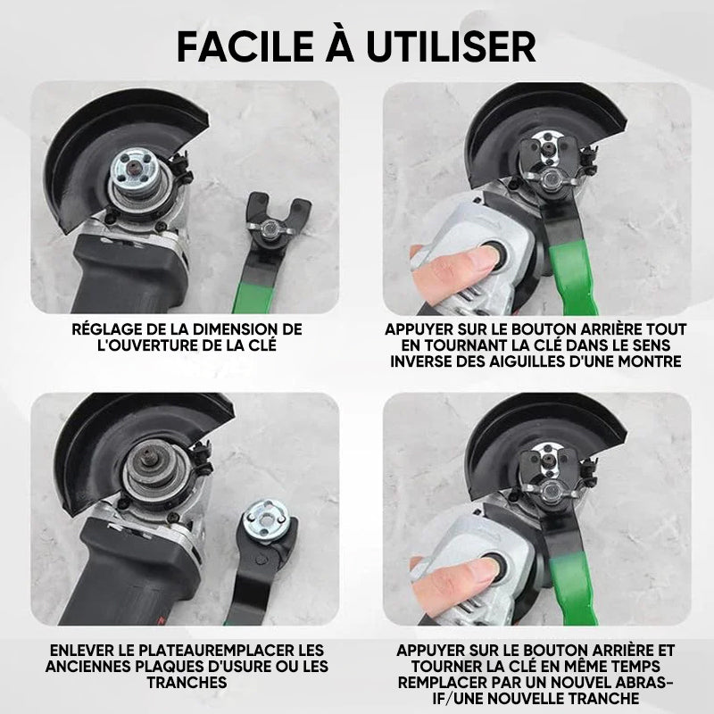 Clé pour meuleuse d'angle Outil de démontage ajustable