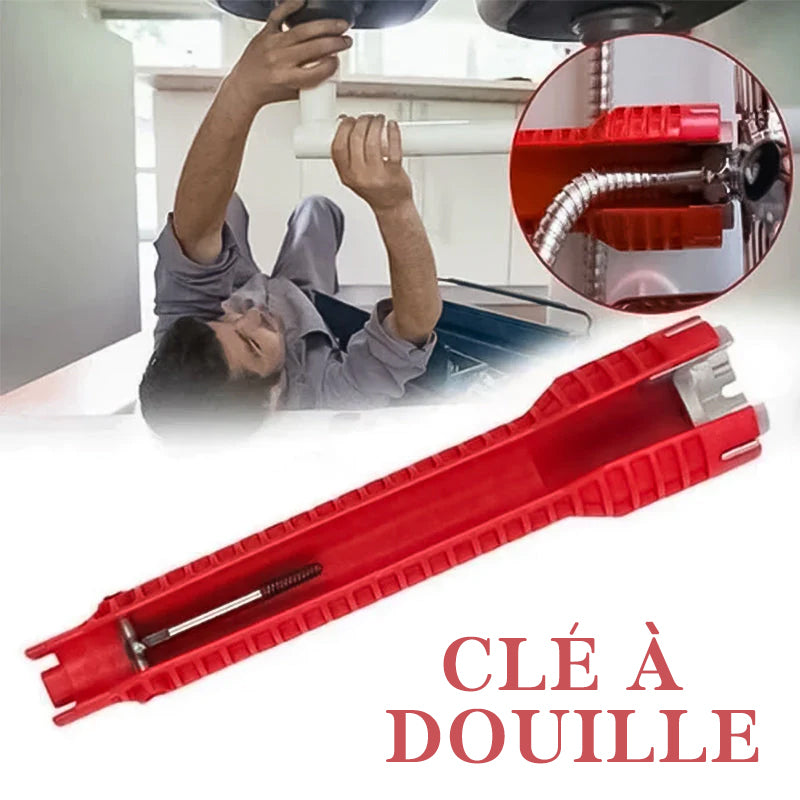 Clé serre-tube multi-eau pour évier 8 en 1