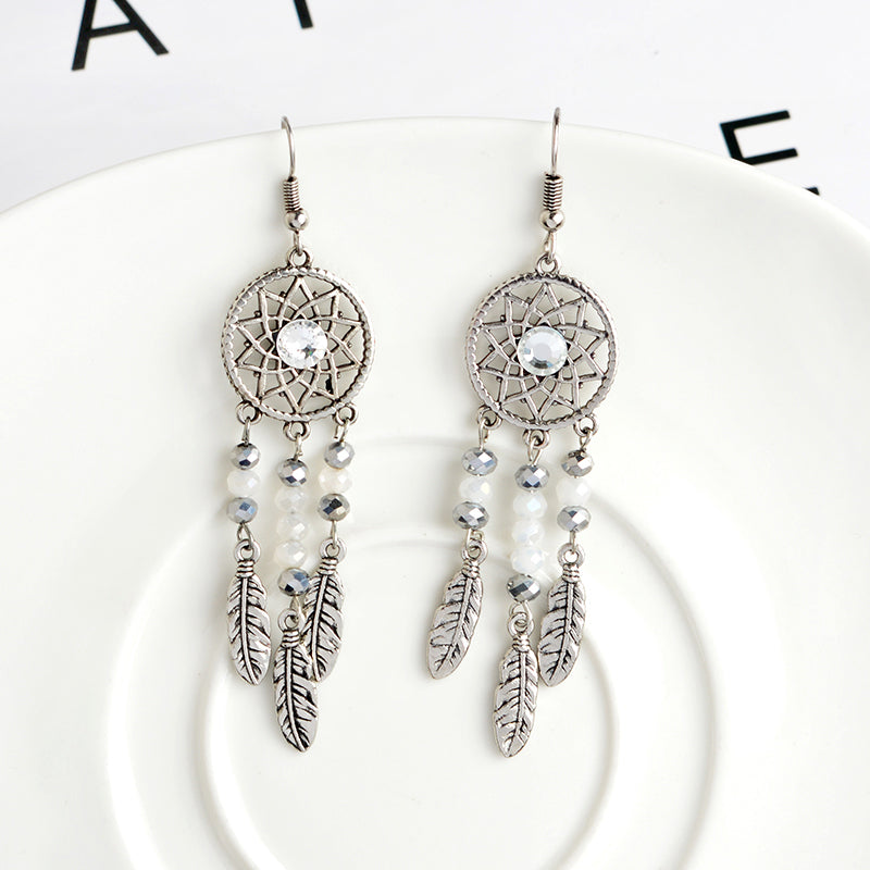 Boucles d'oreilles en cristal attrape-rêves