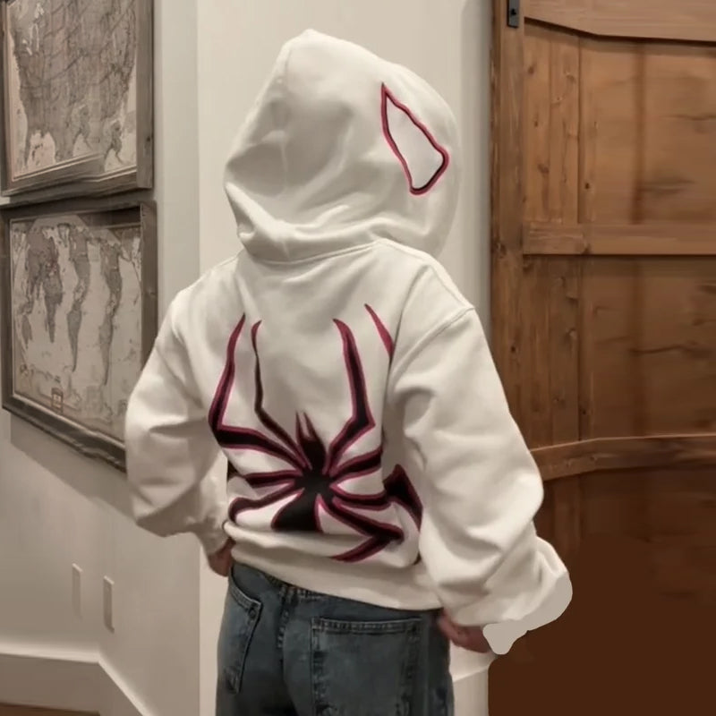 Sweat à capuche zippé Spider Punk