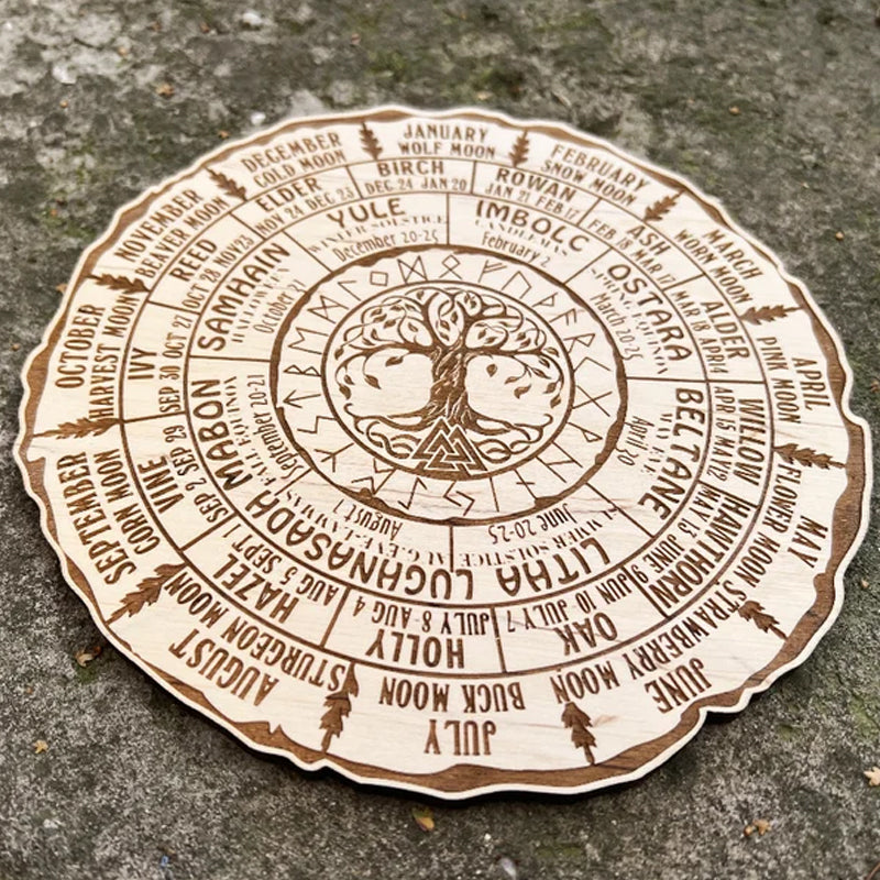 Wheel Of The Year Wood Sign