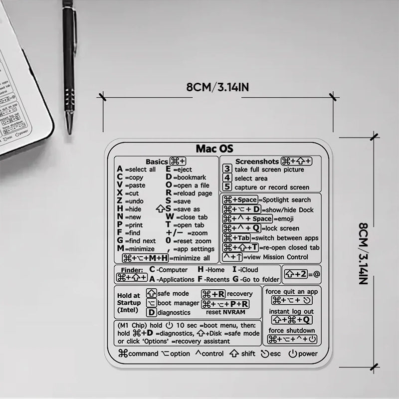 Autocollants de raccourci clavier