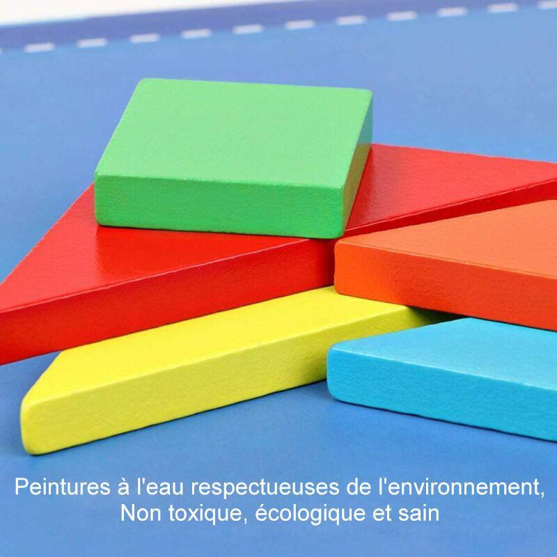 Magnétique Tangram Jeu Puzzle Coloré en Bois