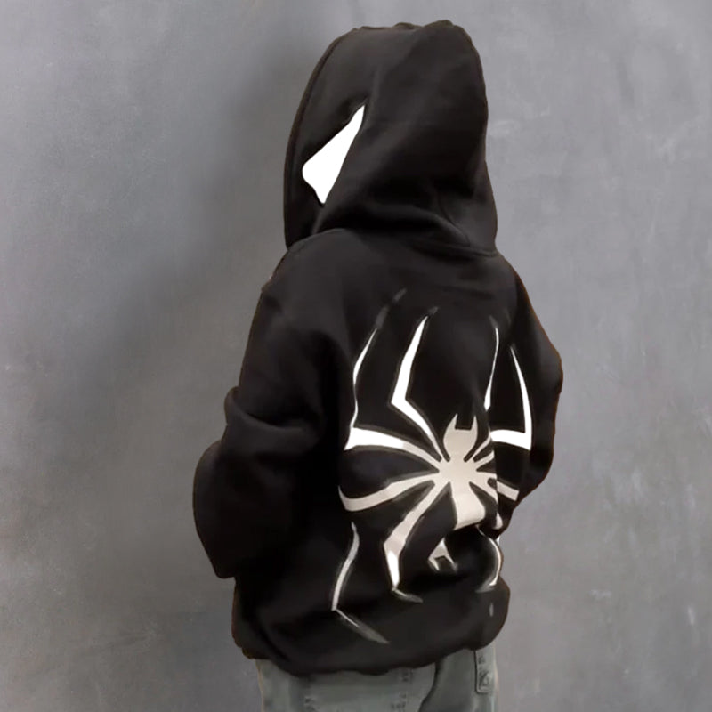 Sweat à capuche zippé Spider Punk