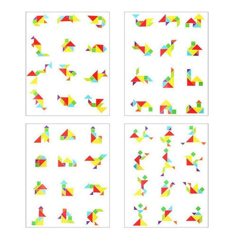 Magnétique Tangram Jeu Puzzle Coloré en Bois